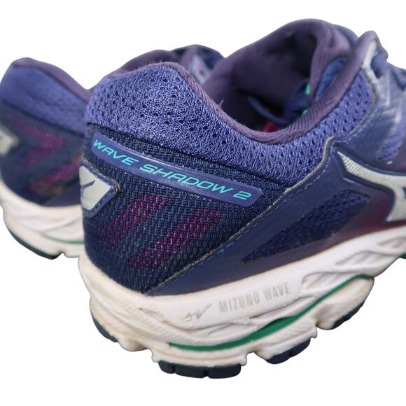 Mizuno Shoes Womens 7 Wave Shadow 2 Road Running Sneaker Athletic Trainer Purple - Picture 2 of 13